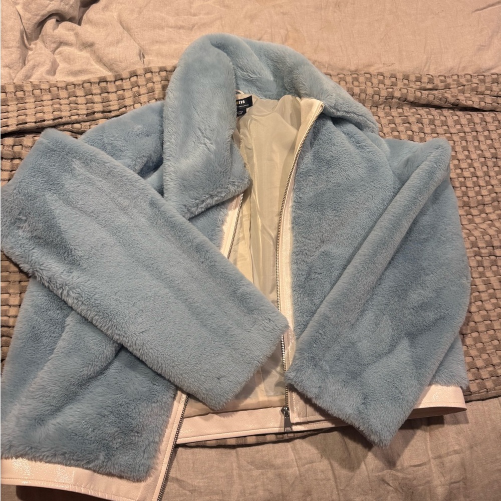 Maeve Light Blue Teddy Jacket